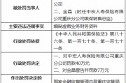 中宏人壽重慶分公司因編制虛假業務財務資料被罰40萬元