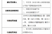 中韓人壽被罰19萬元：因違規投資金融產品 承保流程管控不嚴