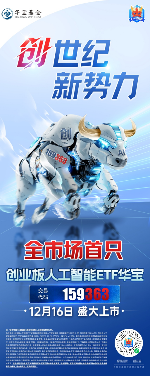 12月16日上市！全市場首只，“編號159363”的創(chuàng)業(yè)板人工智能ETF華寶澎湃上市，Reset中國AI投資新坐標！