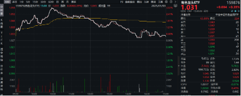 有色蓄勢(shì)高飛！有色龍頭ETF（159876）盤中逆市漲超3%！銅、金、鋁攜手上攻，北方銅業(yè)漲停封板