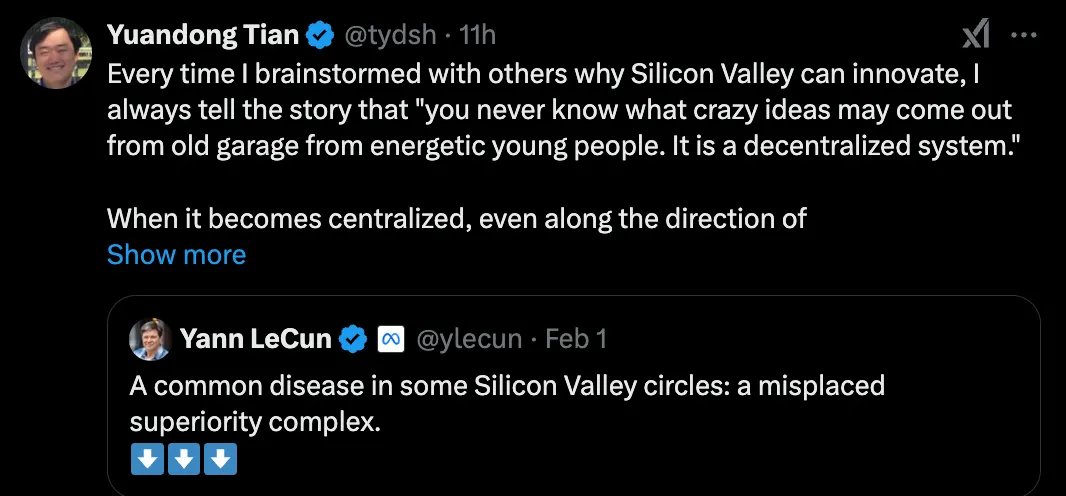 DeepSeek綜合征？Yann LeCun：硅谷存在一種“錯位的優(yōu)越感”
