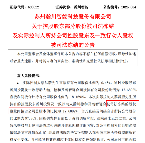 與前妻出現財產糾紛，這家A股公司實控人股份被司法凍結！