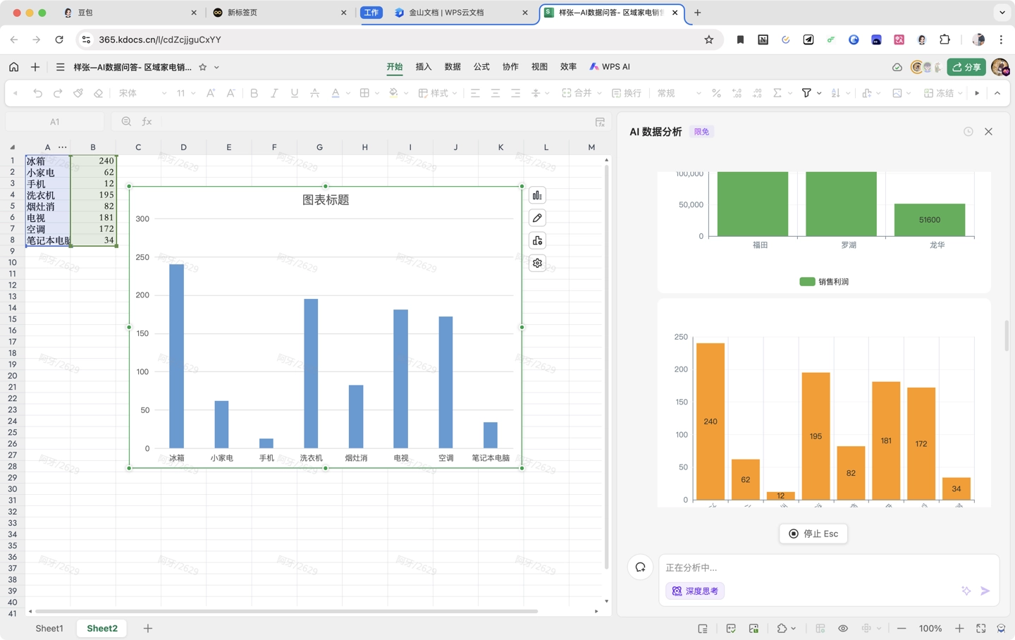 WPS AI 成為首個支持表格類產品深度思考的 AI 應用