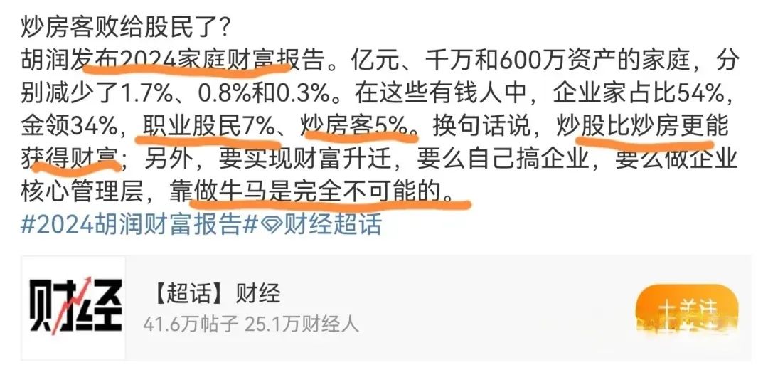 中國超高凈值家庭中，職業股民占比14%