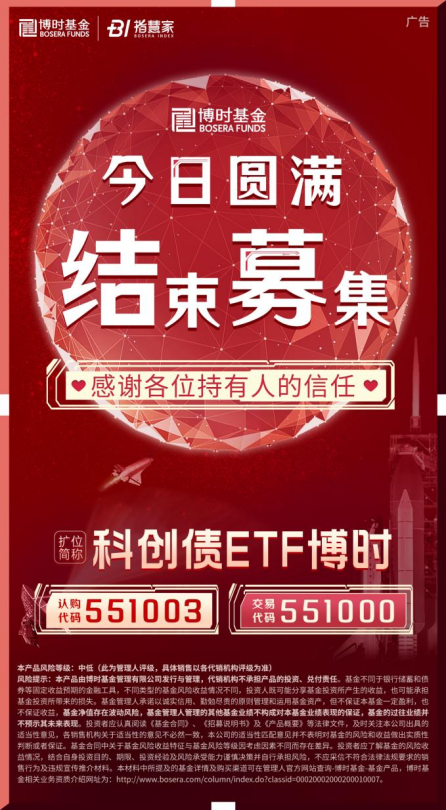 科創債ETF博時圓滿結募！一鍵配置AAA級科創債